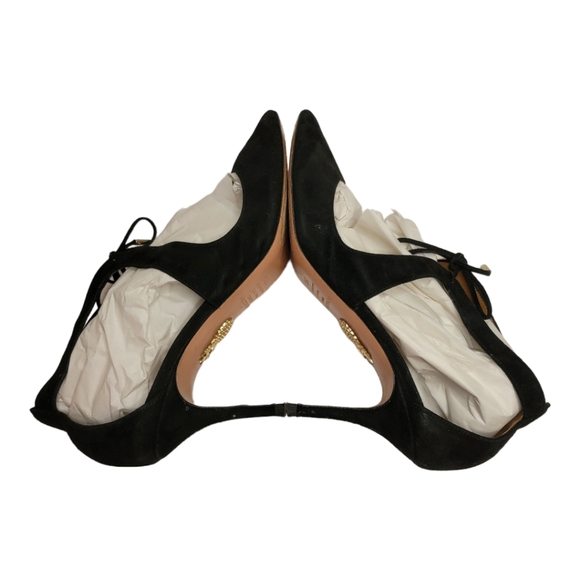 AQUAZZURA Kimi Pump 75 Black Suede Heel 3" Heel - Picture 5 of 15